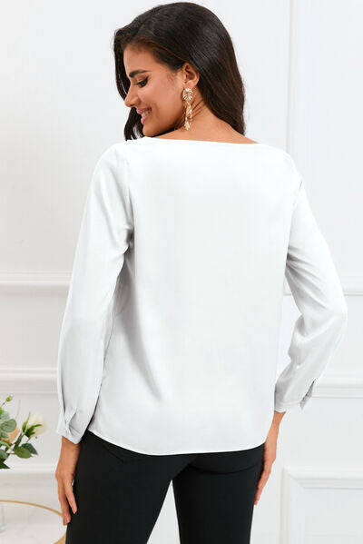 PAYTON Long Sleeve Satin Blouse